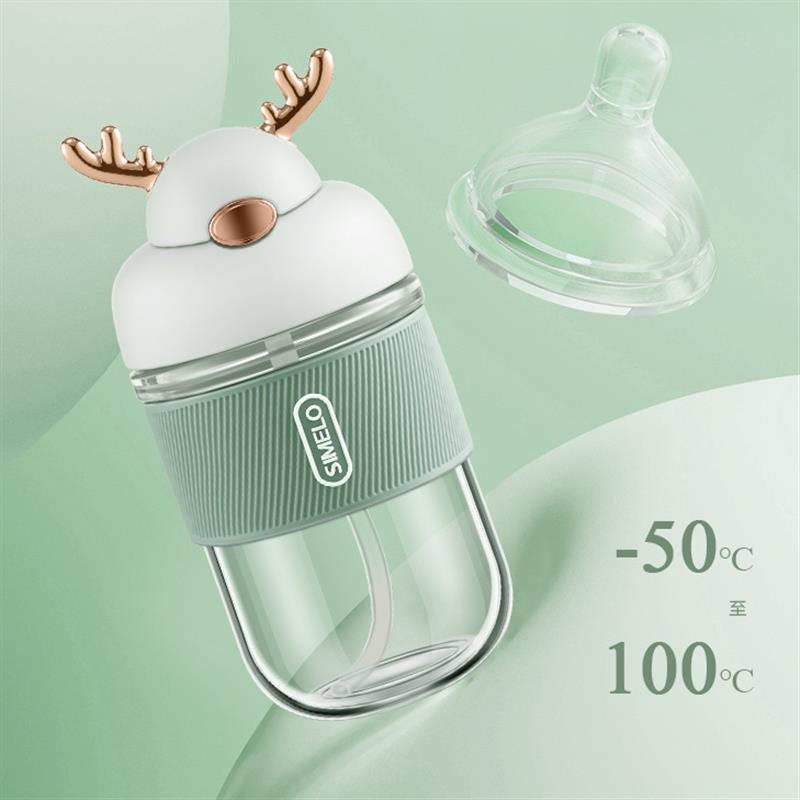 simelo咖啡杯隨行便攜辦公室水杯女隨身杯家用杯子男士玻璃吸管杯