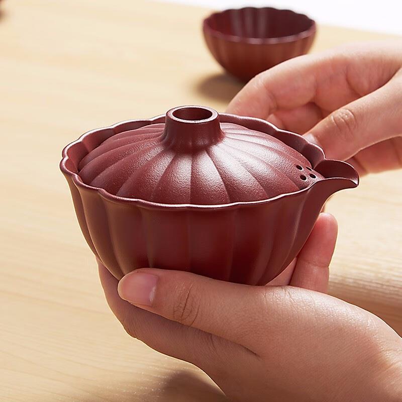 清樸堂葵紋寶器隨享套裝紫砂便攜茶具花香小種紅茶組合隨身茶具定制禮品