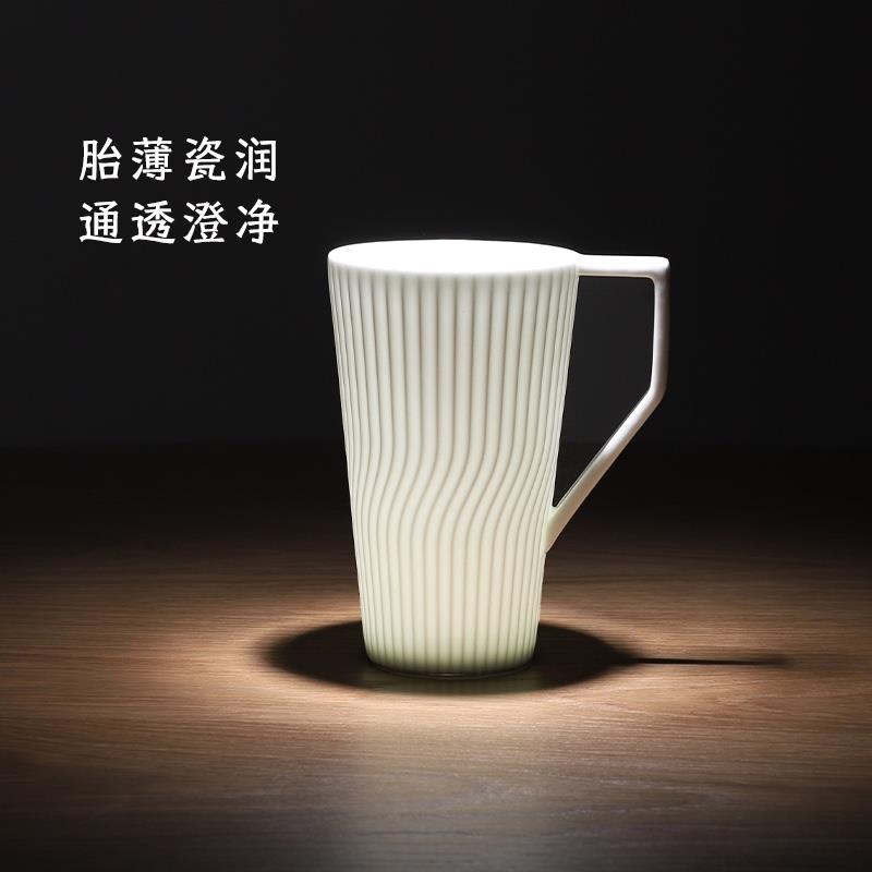 原初格物曲直杯泡茶杯個(gè)人專用辦公室大容量帶蓋過(guò)濾女士茶杯