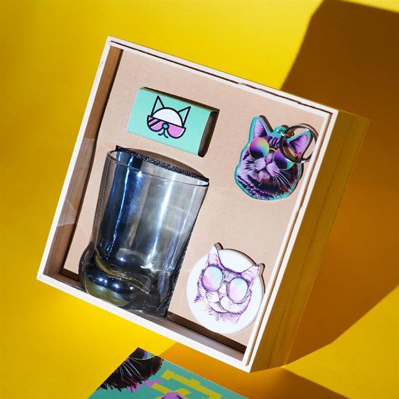 寵物派對(duì)貓腳杯不銹鋼冰塊貓樹(shù)脂冰箱貼貓亞克力吊牌