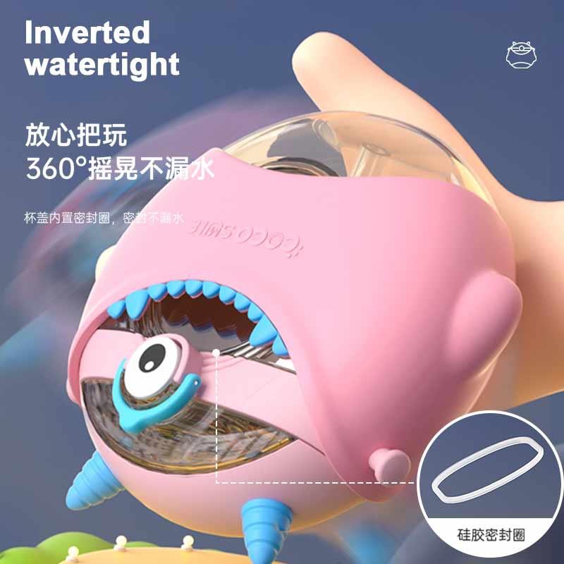 可可貓小怪獸吸管圓杯男生女生上學(xué)通用高顏值水杯便攜圓圓杯