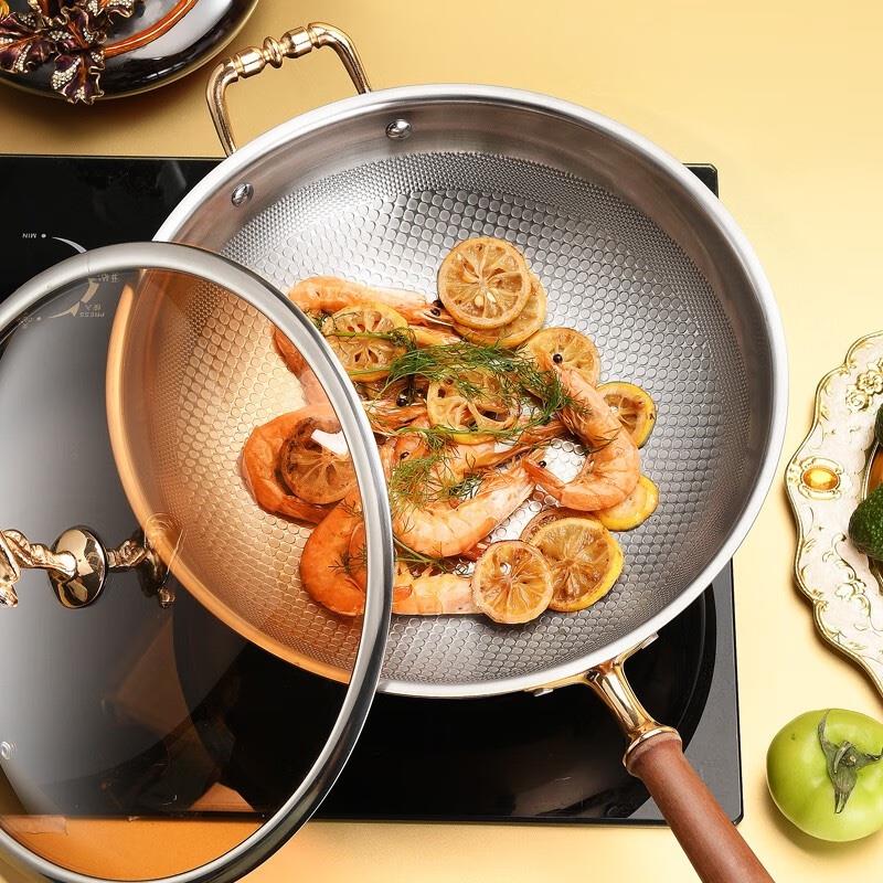 德博萊 勞斯鈦金色炒鍋