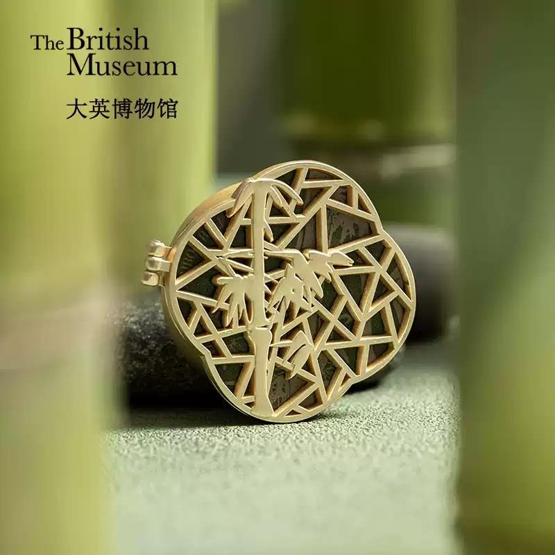 大英博物館竹風車載香薰出風口汽車香氛車內飾品擺件裝飾高級感