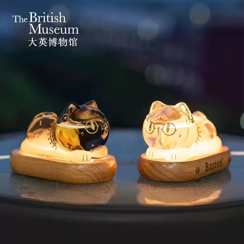 大英博物館貓咪天氣瓶文創(chuàng)擺件預(yù)報風(fēng)暴瓶小夜燈男生日禮物女生
