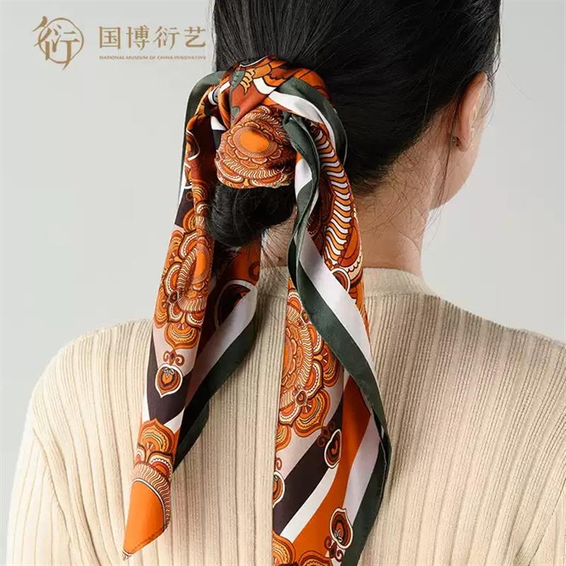 中國(guó)國(guó)家博物館好運(yùn)連連絲巾禮盒博物館文創(chuàng)結(jié)婚生日復(fù)古媽媽禮物