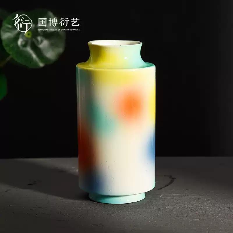 中國國家博物館桃花洞釉燈籠瓶盆栽擺件博物館創(chuàng)意小巧伴手禮物