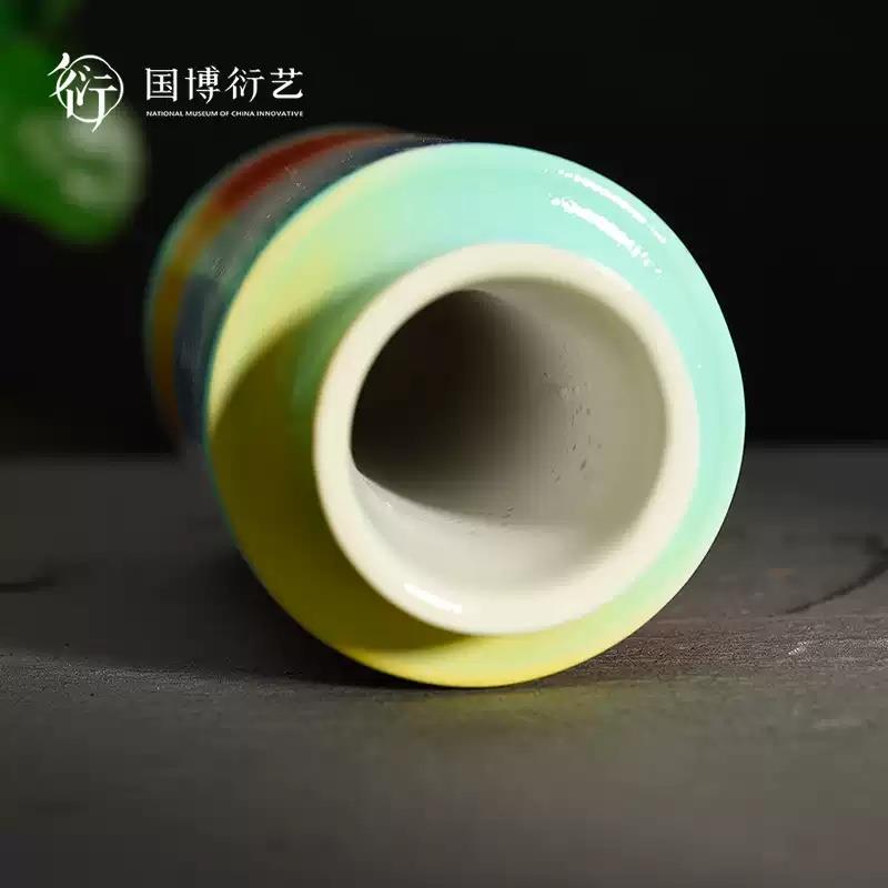 中國國家博物館桃花洞釉燈籠瓶盆栽擺件博物館創(chuàng)意小巧伴手禮物