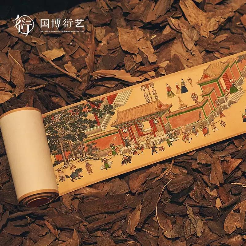 中國國家博物館迷你復(fù)刻卷軸掛畫玄關(guān)豎版茶室山水字畫背景墻裝飾