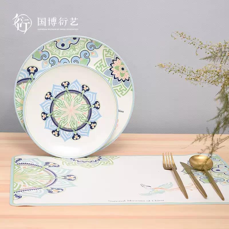 中國(guó)國(guó)家博物館有鳳來(lái)儀餐具套裝喬遷禮物盤(pán)子餐墊送朋友長(zhǎng)輩禮物