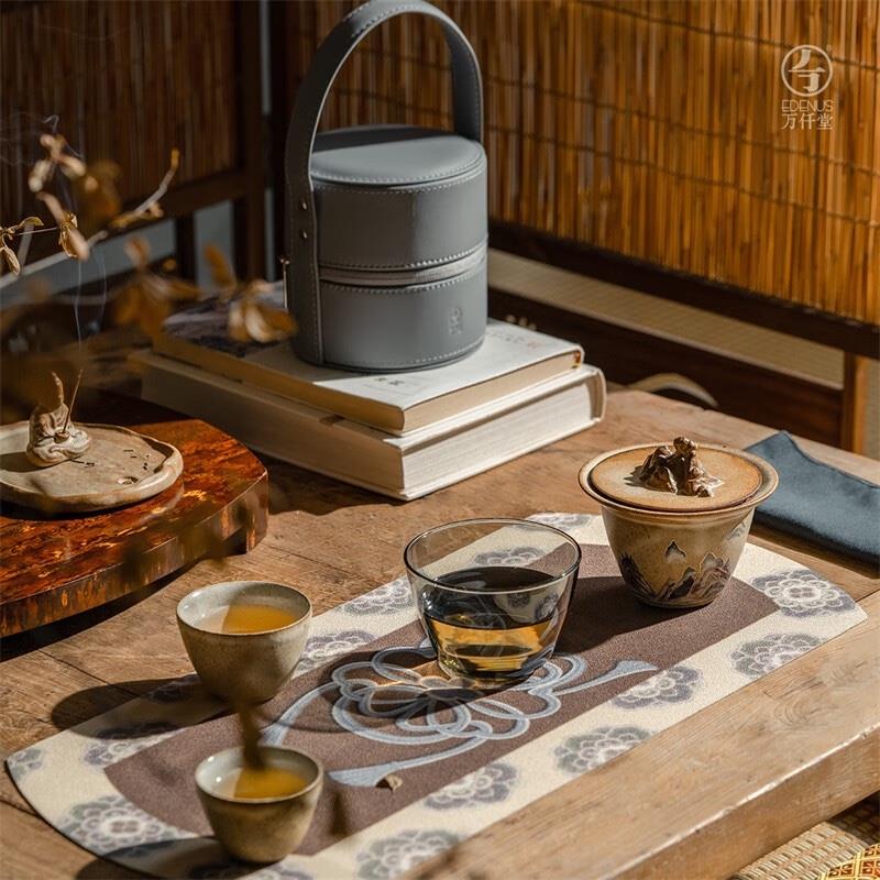 萬仟堂（Edenus）旅行茶具套裝 敦煌聯(lián)名高檔便攜快客杯陶瓷送伴手禮 越過山丘