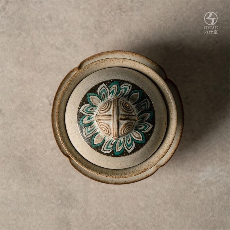 萬仟堂（Edenus）茶具套裝 敦煌聯(lián)名系列蓋碗 陶瓷高檔茶具成套送禮盒裝 飛天茗香