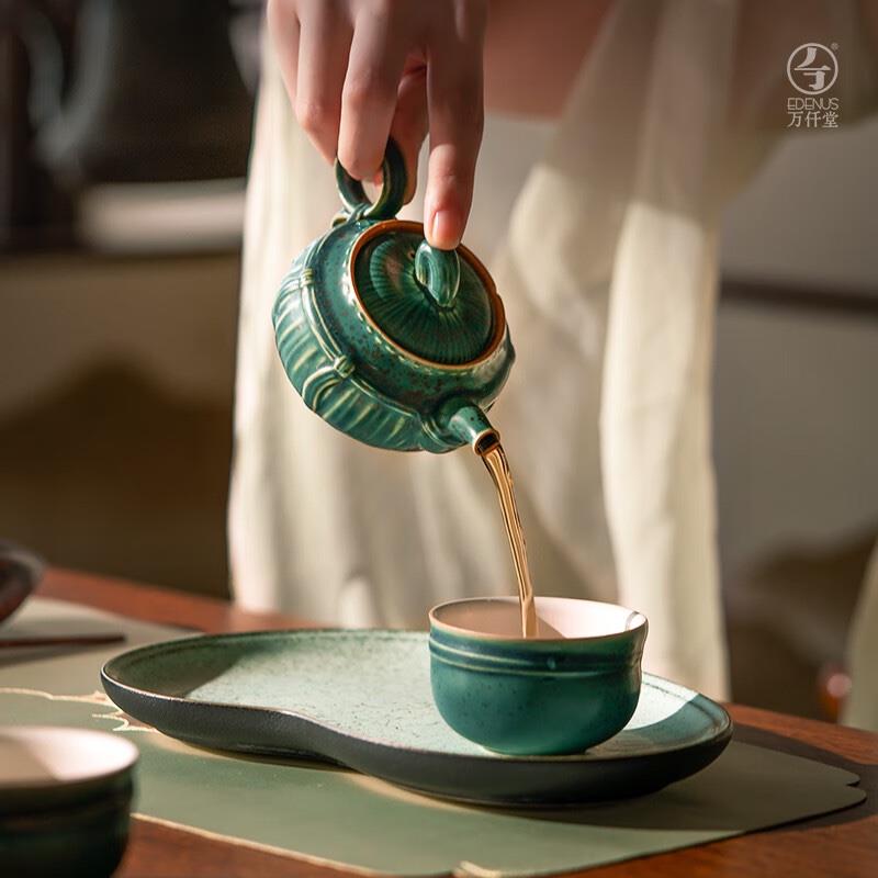 萬仟堂（Edenus）功夫茶具套裝 陶瓷高檔茶盤整套茶具高檔禮盒