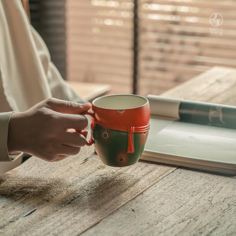 萬仟堂（Edenus）茶杯 陶瓷高檔主人杯泡茶杯女士辦公杯家用功夫茶杯水杯