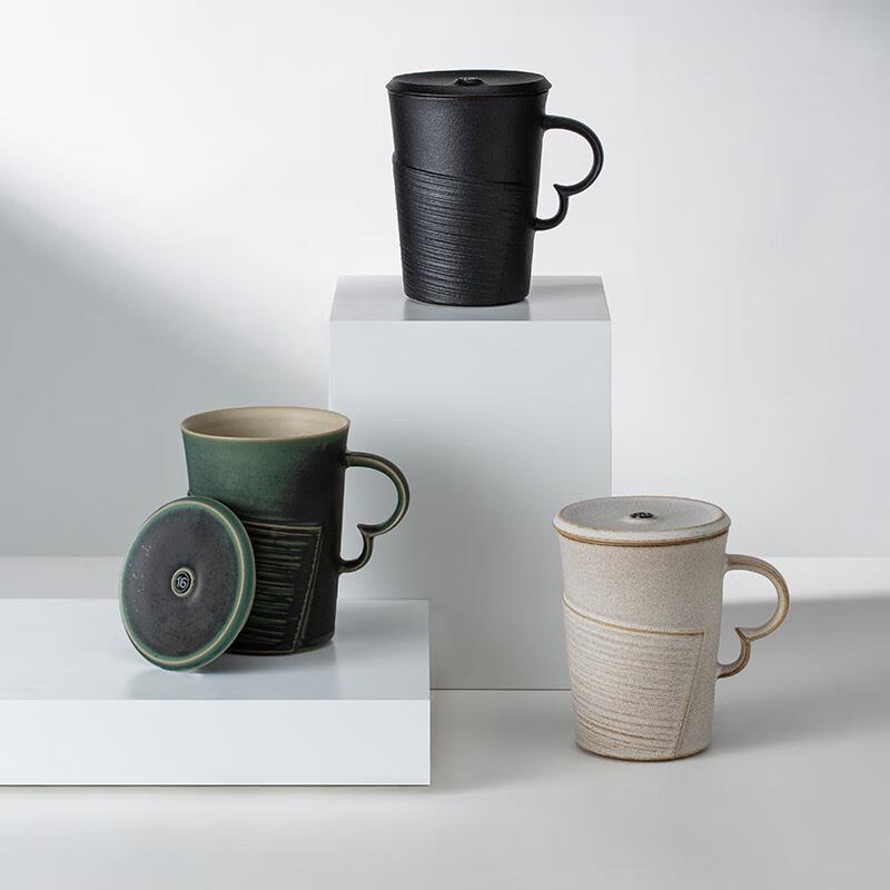 萬仟堂（Edenus）高檔陶瓷辦公杯 泡茶帶蓋茶水杯功夫茶杯主人杯伴手禮送禮盒 
