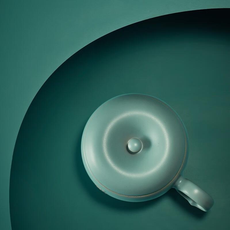 萬仟堂（Edenus）辦公杯 陶瓷水杯馬克杯女 創(chuàng)意蘋果造型 防塵帶蓋大容量水杯