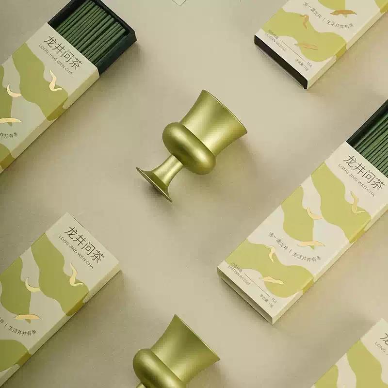 日日添新茶|天然龍井茶香中式線香禮盒沉香檀香合香創(chuàng)意生日禮物